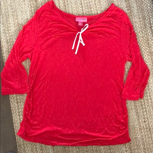 Liz lange maternity red top - Picture 1 of 2